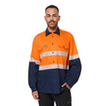 Citeco Hi Vis Taped Long Sleeve Shirt Orange/Navy Size 2XL - 100% Cotton
