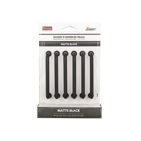 Prestige 109mm Black Raised D Handle - Zinc Alloy - 6 Pack - Durable - SuperSaverAU - view 1