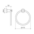 Caroma Matte Black Cosmo Towel Ring 175mm x 45mm x 55mm - Black - SuperSaverAU - view 2