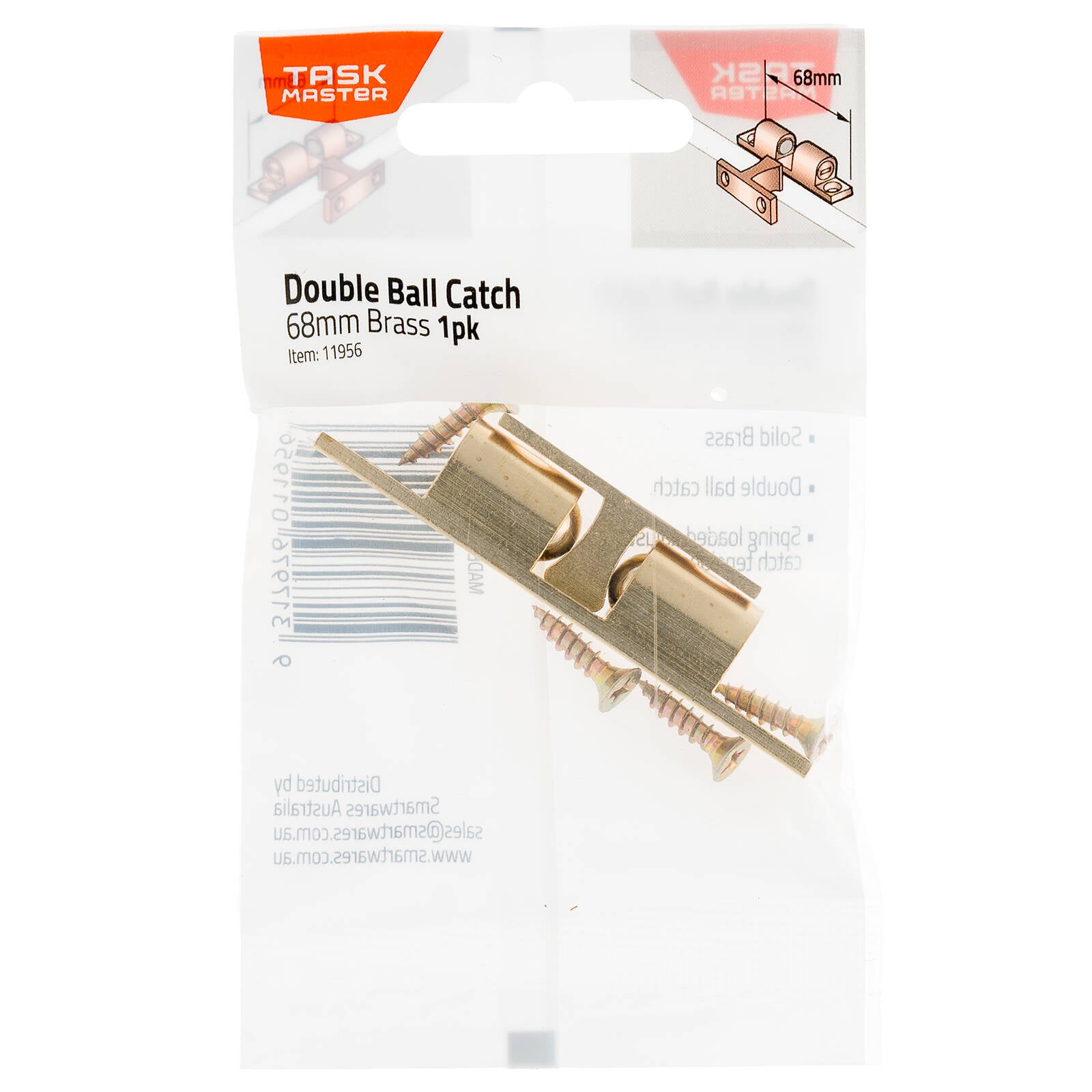 Taskmaster 68mm Solid Brass Double Ball Catch