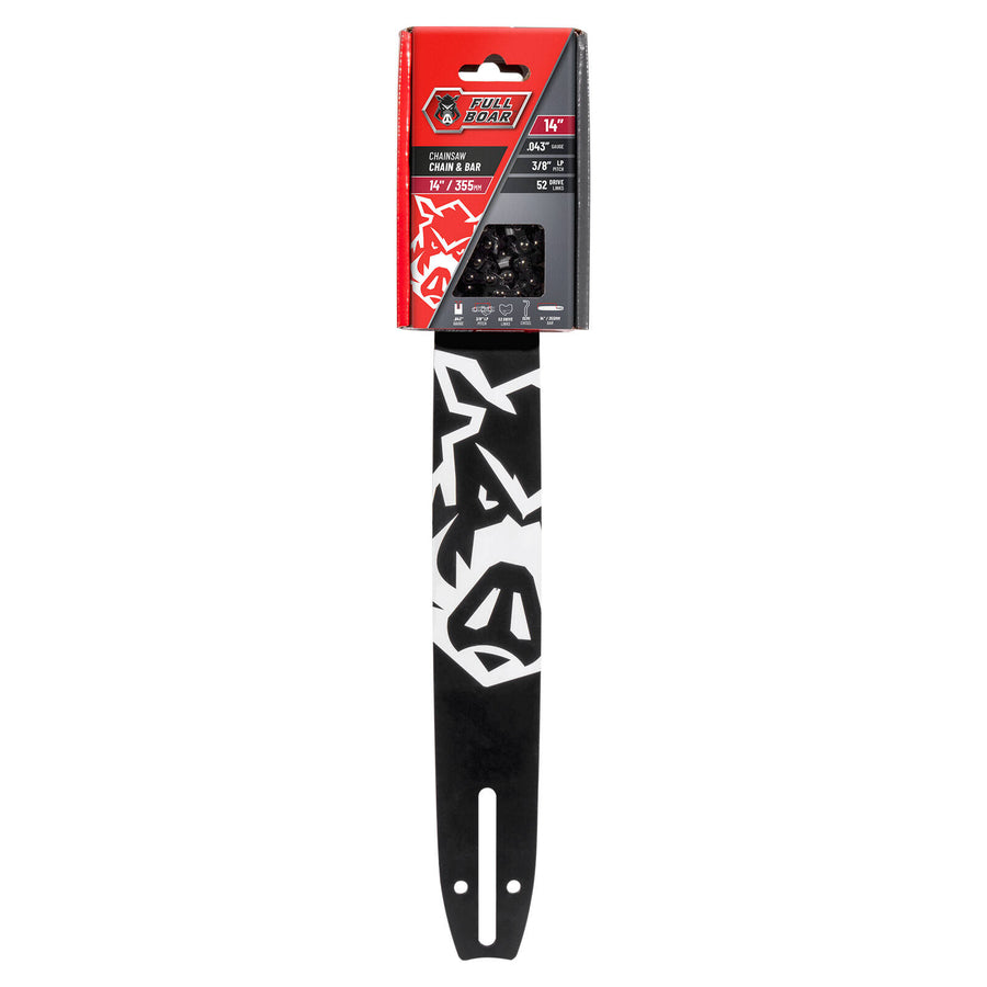 Full Boar 14 inch / 355mm Chainsaw Chain and Bar Set, 52 Drive Links