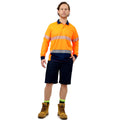 Citeco Men's Orange Hi Vis Long Sleeve Polo Reflective - Medium