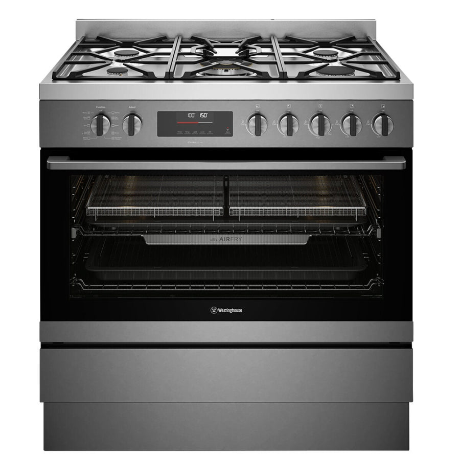 Westinghouse 90cm Dual Fuel Pyrolytic Oven - Dark Stainless Steel, SteamBake, AirFry - WFEP9717DD