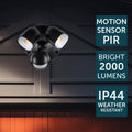 Brilliant Black Frontier B22 DIY Twin LED Security Light - 2000 Lumens - Weather Resistant - SuperSaverAU - view 4