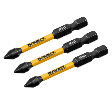 DeWALT FLEXTORQ 57mm PH1 Impact Screwdriver Bit 3 Pack DWAF2PH1IR3