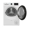 Beko 8kg heat pump dryer with steam and Wi-Fi - 9 star energy rating, reversible door - BDPB803SW