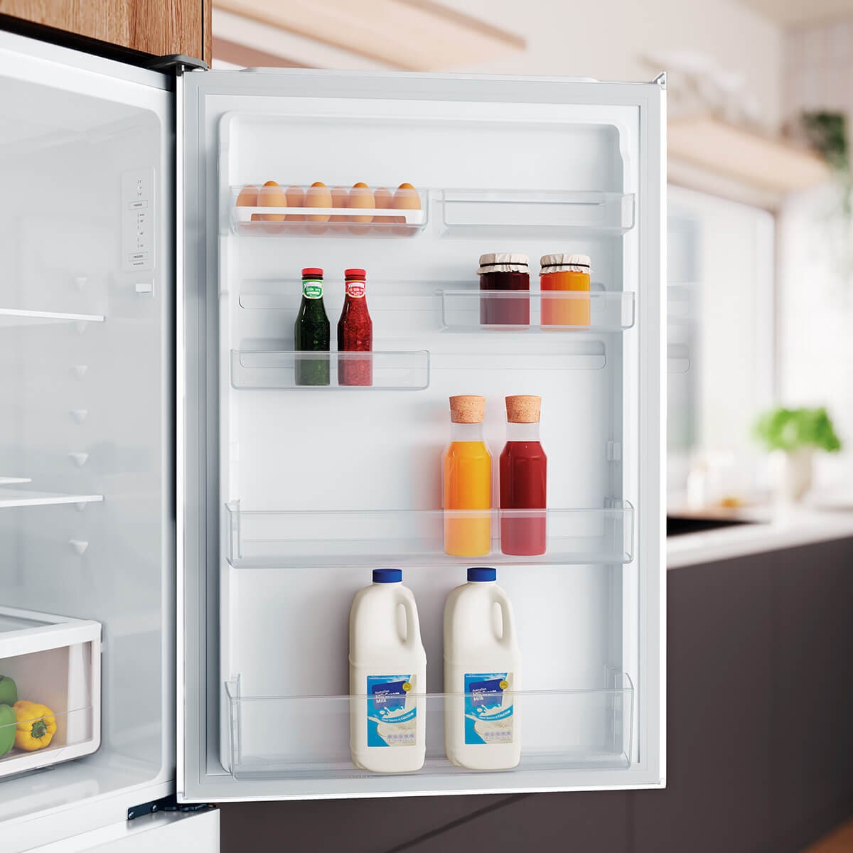 Westinghouse 425L Bottom Mount Fridge - White, AutoSense, Cooling 360, Twist Ice - WBE4302WE-X
