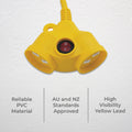DETA 25m Heavy Duty Dual Socket Extension Lead - 10A 240V Switched DYX25