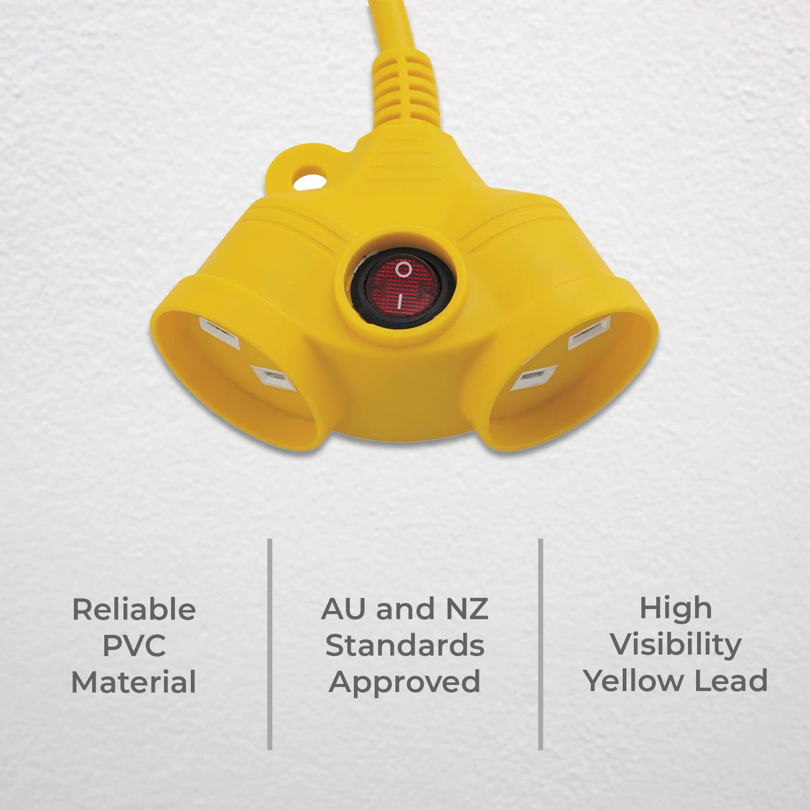 DETA 25m Heavy Duty Dual Socket Extension Lead - 10A 240V Switched DYX25