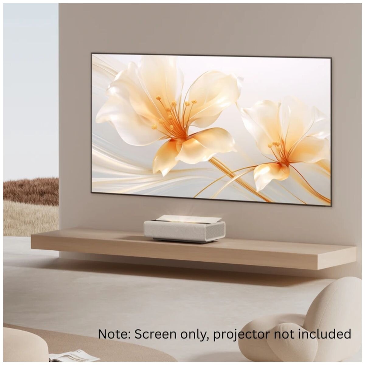 Xgimi 100 Inch Ultra Short Throw Projector Screen - Fixed Frame, 80% Ambient Light Rejection - P165S