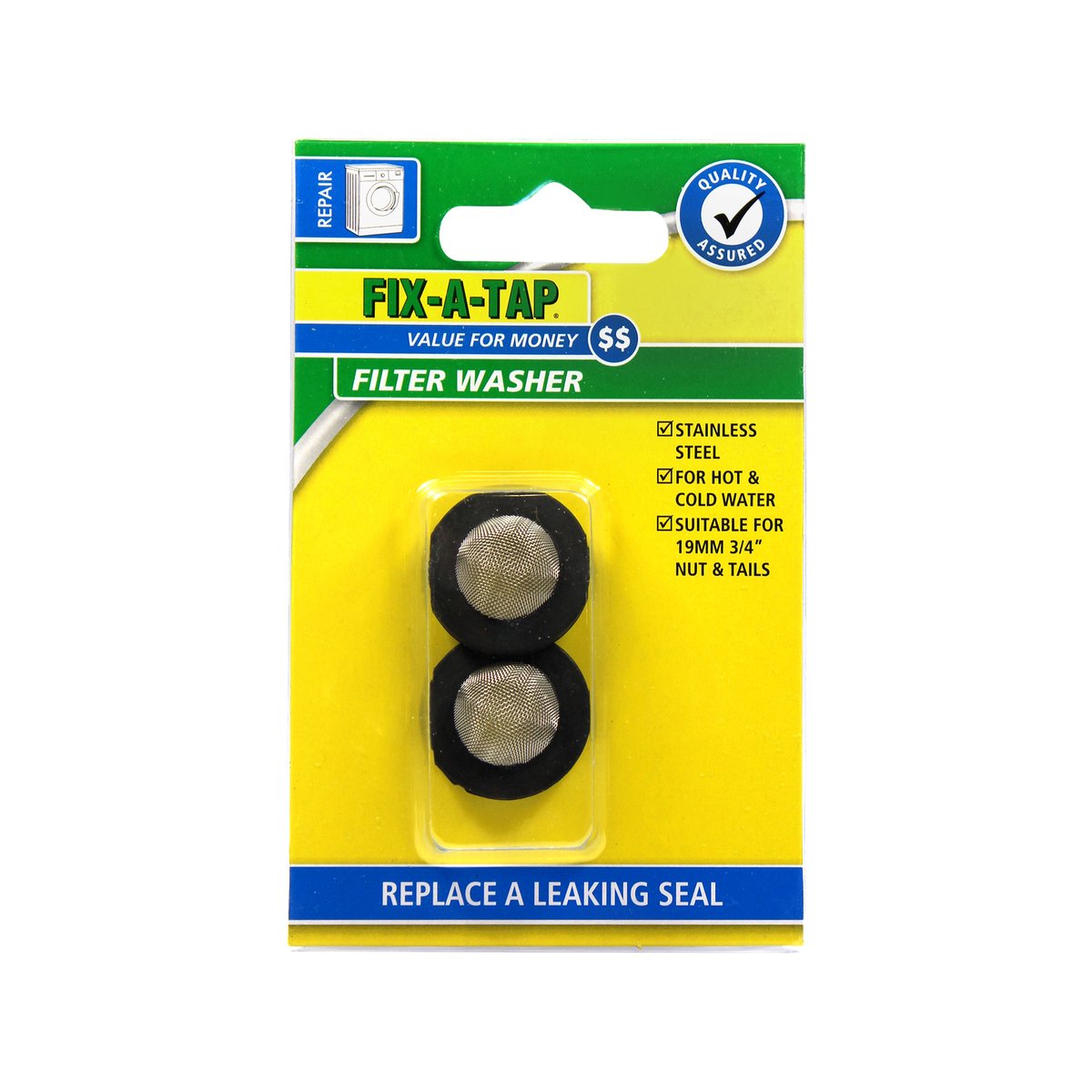 Fix a Tap Washing Machine Filter Washer 2 Pack - 19mm - Black - SuperSaverAU - view 2