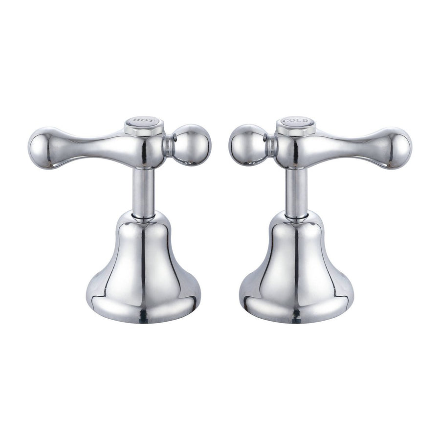 Shaw Mason Chrome 1/4 Turn Lever Basin Top Assembly Pair - 77mm x 117mm x 65mm - Easy Installation - Smooth Operation - SuperSaverAU - view 1