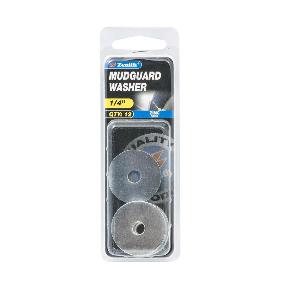 Zenith Mudguard Washer 1/4 Inch Zinc Plated 12 Pack Large Surface - SuperSaverAU - view 1