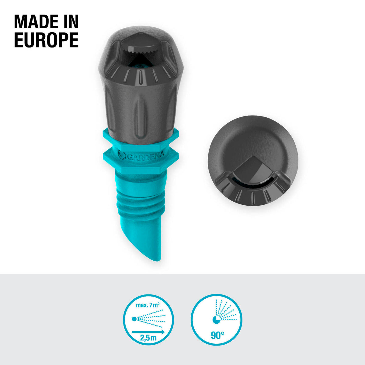 GARDENA 90 Degree Micro Irrigation Spray Nozzle 5 Pack Black/Turquoise