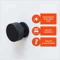 Taskmaster 32.5mm Knurled Matte Black Cabinet Knobs 4 Pack