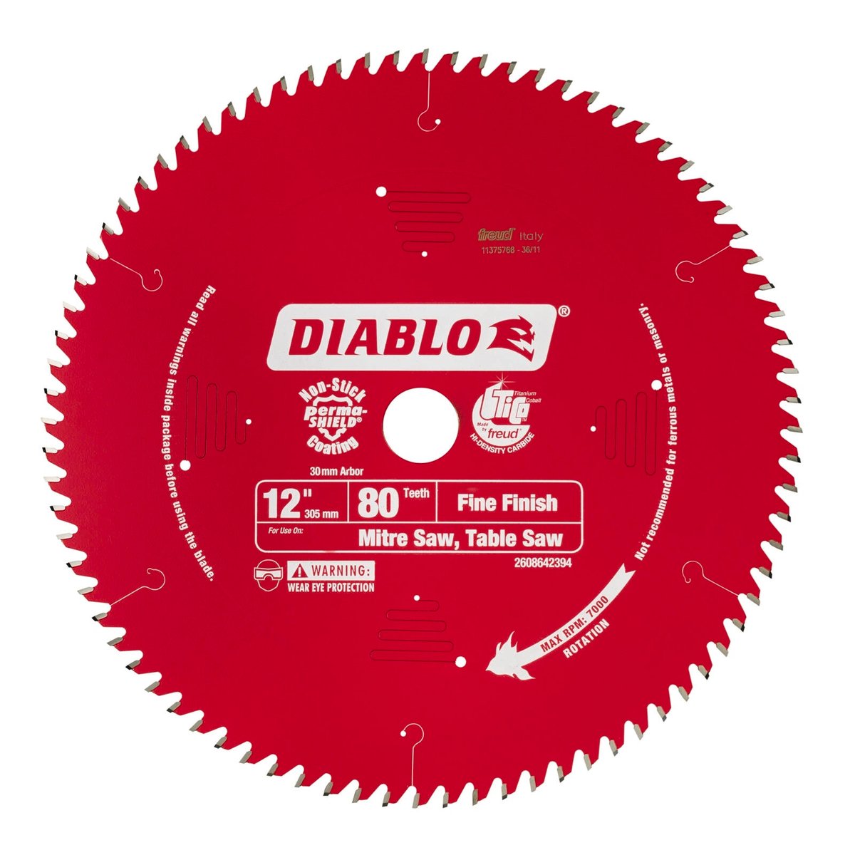 Diablo Mitre Saw Blade - 305mm - Steel - 80 Teeth - Precision Cutting