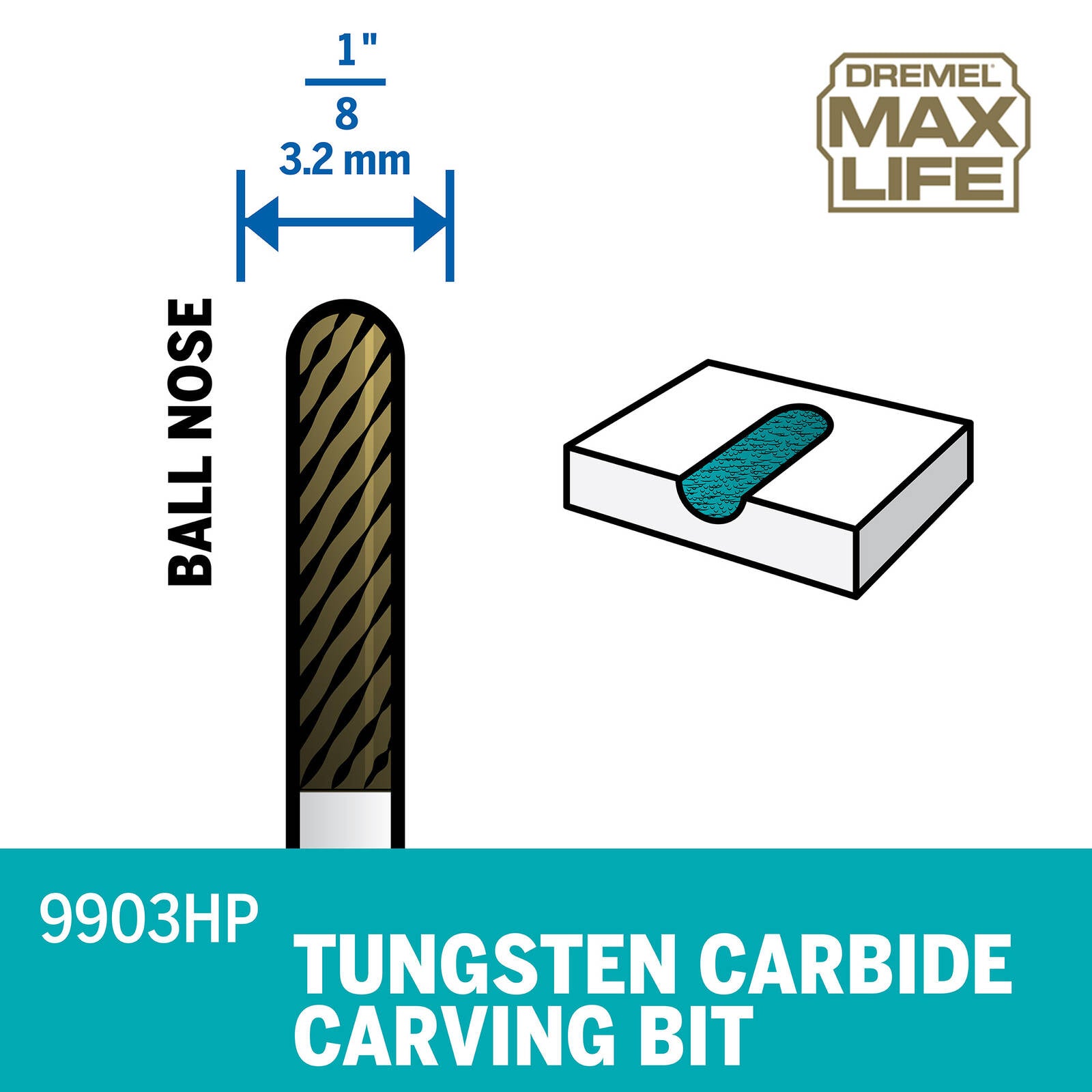 Dremel MAX 3.2mm Tungsten Carbide Cutter (9903HP)