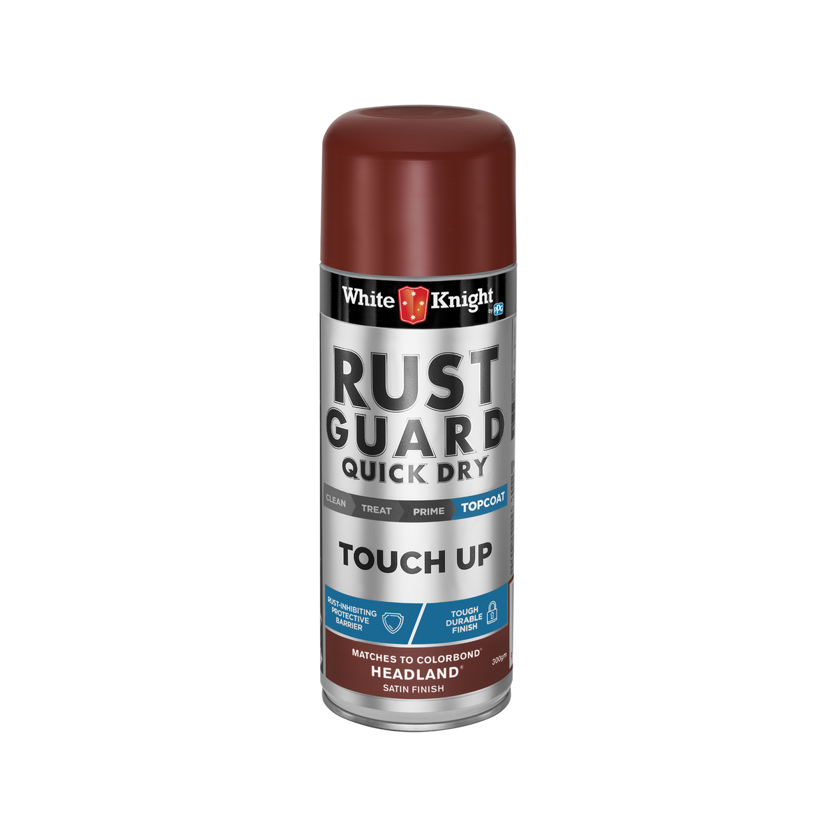 White Knight Rust Guard Spray Paint 300g Satin Touch Up Durable - SuperSaverAU - view 1