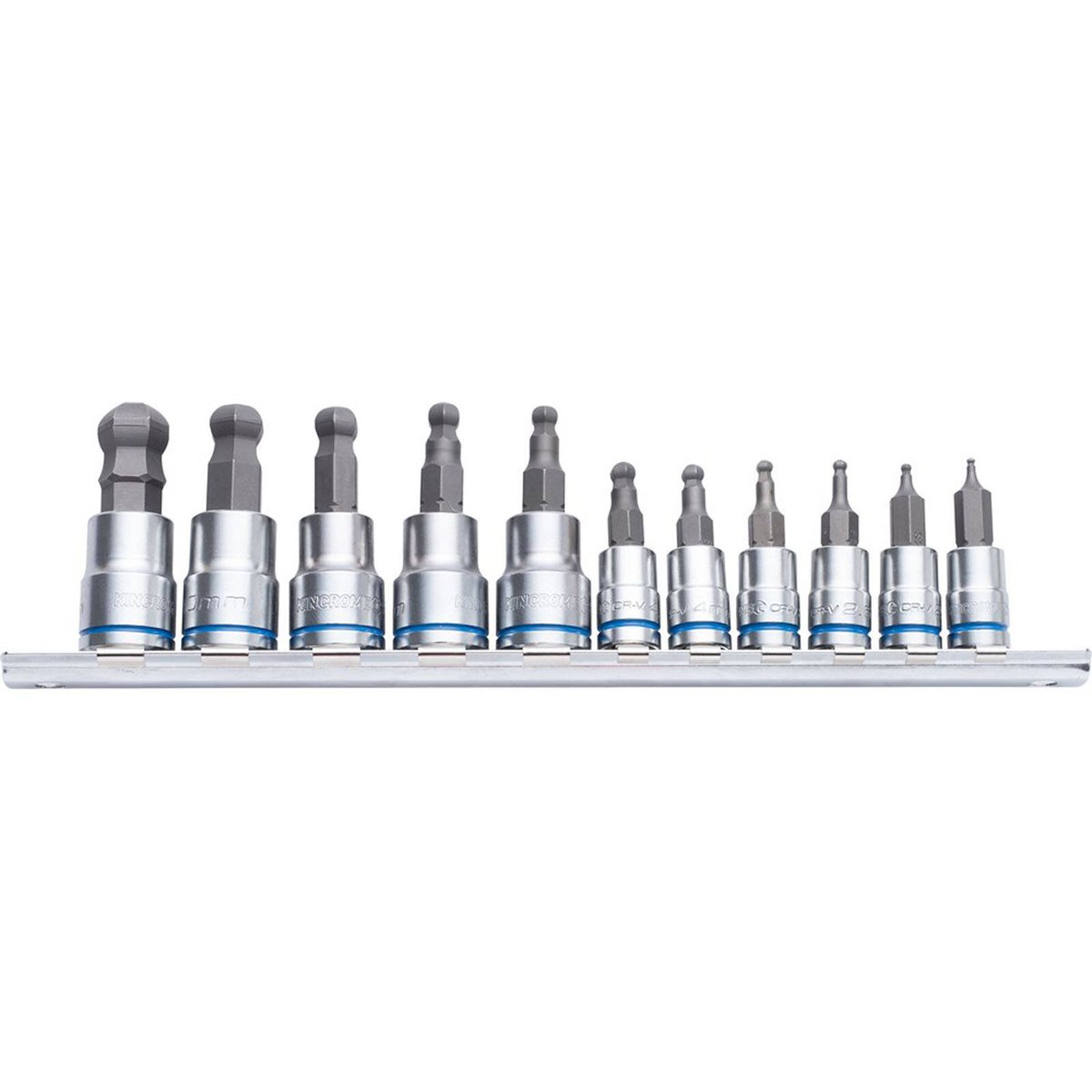 Kincrome 11 Piece Metric Short Series Ball End Hex Socket Set - 1/4" & 3/8" Drive - Chrome Vanadium Steel - SuperSaverAU - view 1