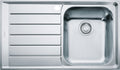Franke Single Bowl Topmount Sink - Left Hand Drainer, 18/10 Stainless Steel, 27L Bowl - NEX611LHD