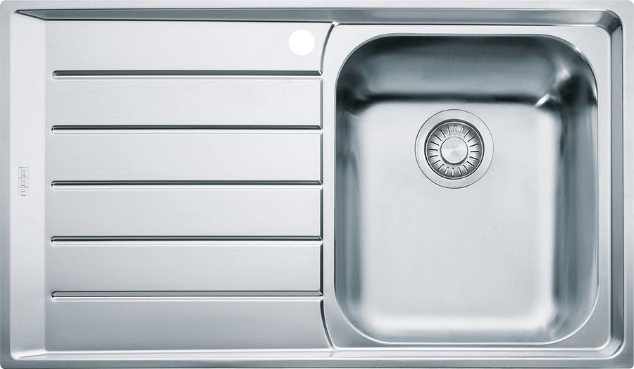 Franke Single Bowl Topmount Sink - Left Hand Drainer, 18/10 Stainless Steel, 27L Bowl - NEX611LHD