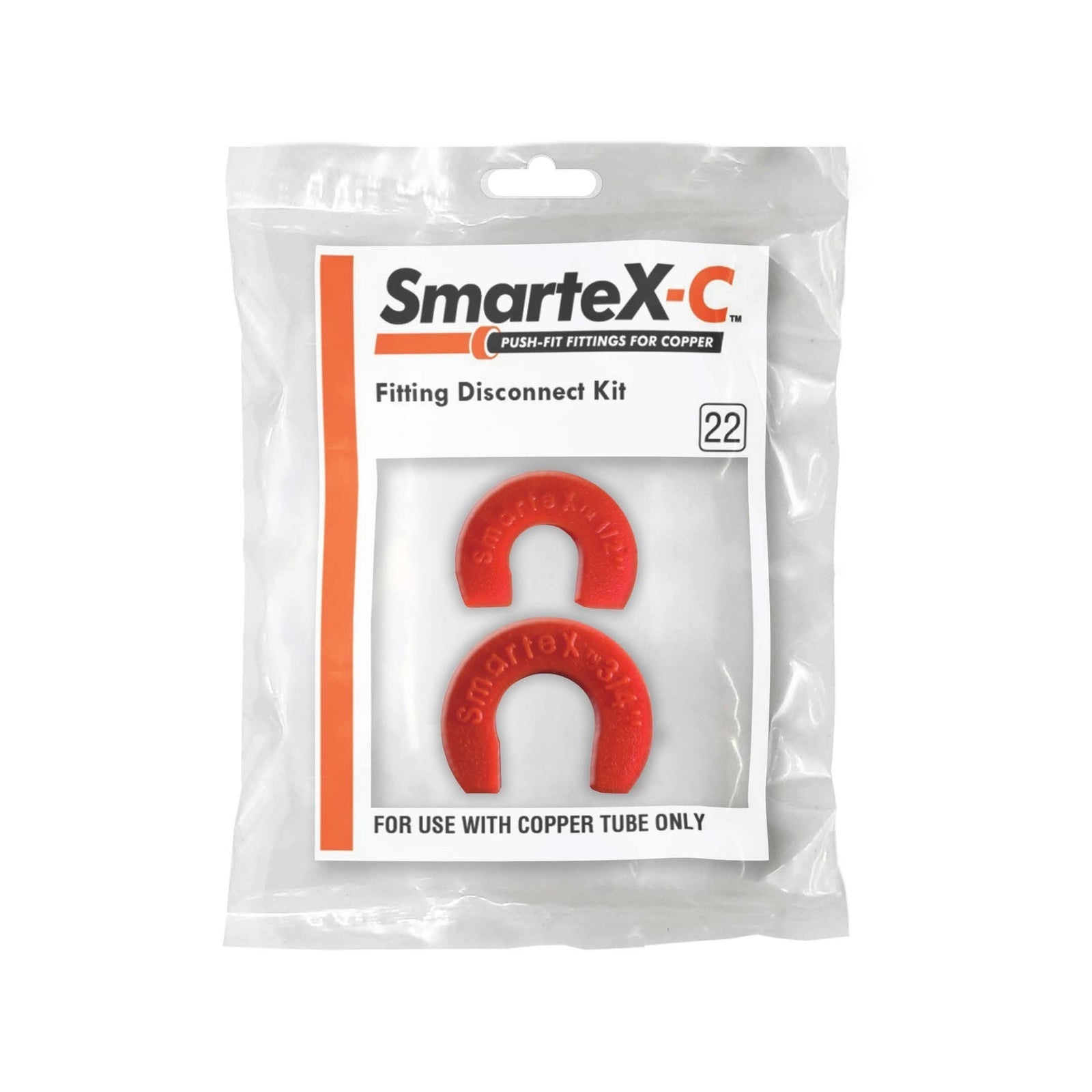 SmarteX-COPPER Push-to-Fit Fitting Disconnect Kit - Copper, Orange
