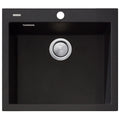 Oliveri Santorini large single bowl topmount granite sink - 39L bowl - black - ST-BL1551-OF