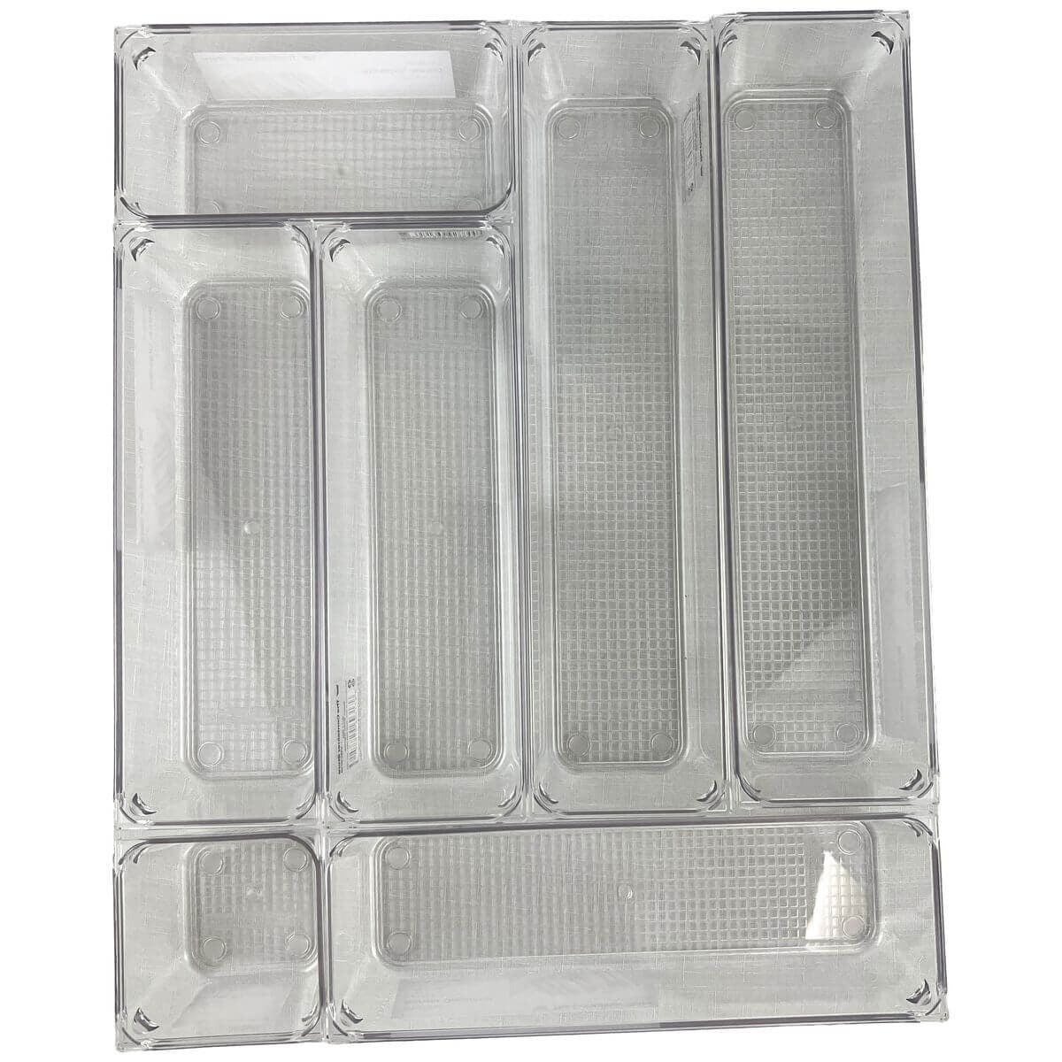 The Container Store 12 piece kitchen drawer pack 1 - Clear PET organisers - Two drawers - VTCS-DRAW-P1