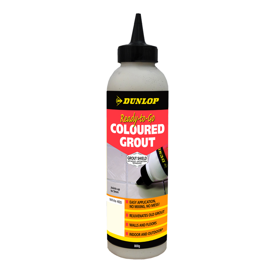 Dunlop Ready-to-Go Coloured Grout White 800g Easy Apply Anti Mould - SuperSaverAU - view 1
