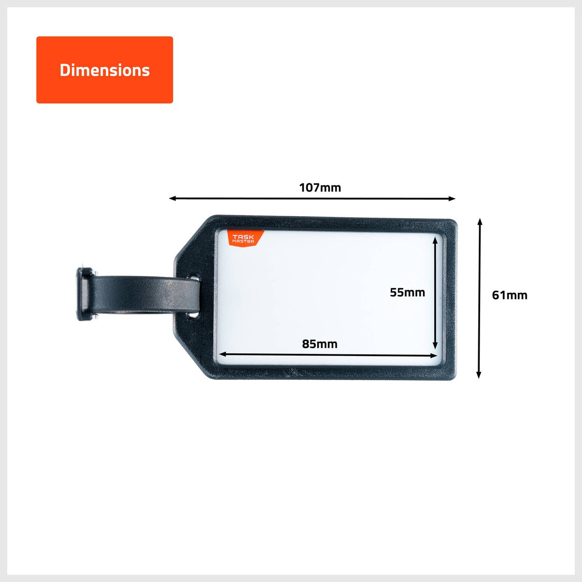 Taskmaster Executive ID Tags 2 Pack - 61 x 107mm - Black - Secure Attachment - SuperSaverAU - view 4
