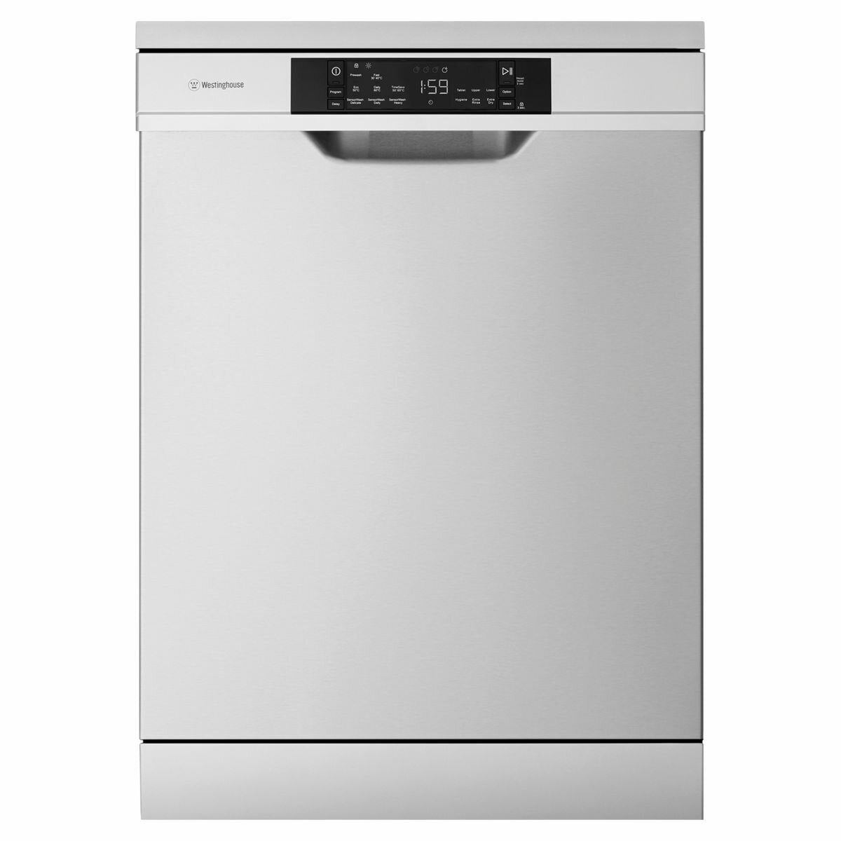 Westinghouse Freestanding Dishwasher - 15 Place Settings, Stainless Steel, SensorWash, Half Load - WSF6608XA