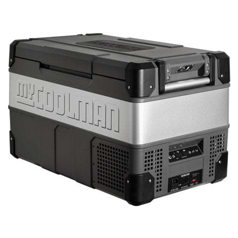 myCOOLMAN 53L The Explorer dual zone portable fridge - Black with silver trim - CCP53DZ