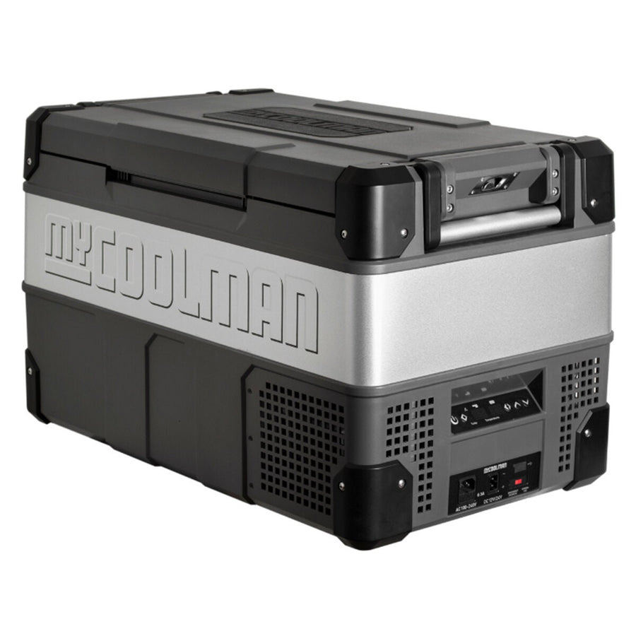 myCOOLMAN 53L The Explorer dual zone portable fridge - Black with silver trim - CCP53DZ