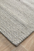 Rug Culture Studio Large Rug 280x190cm - Grey Felted Wool, Hand Woven Flatweave - STUD320GRY280X190