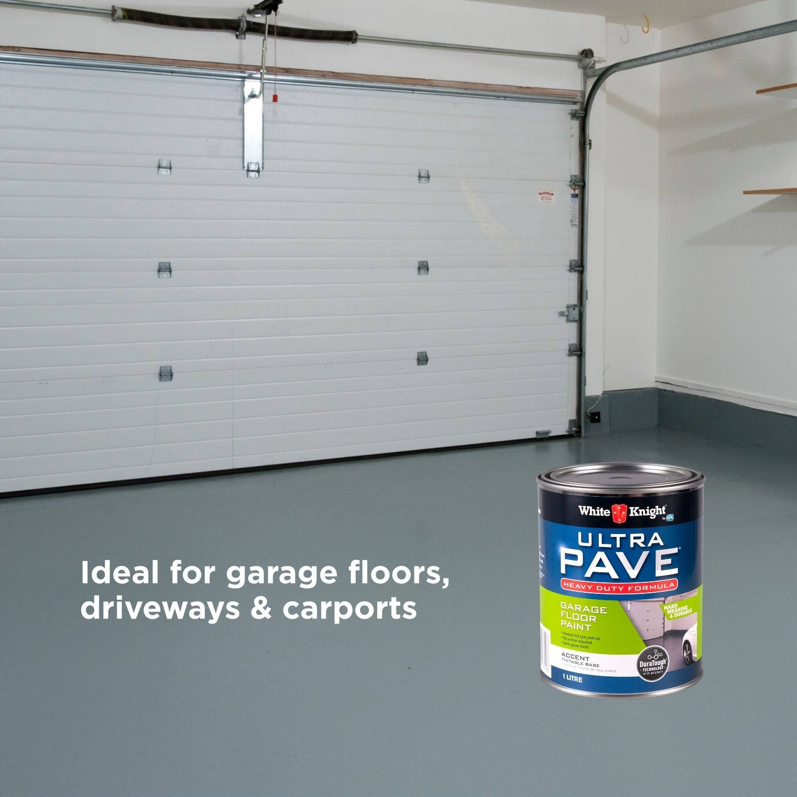 White Knight Ultra Pave Heavy Duty Garage Floor Paint 1L Accent