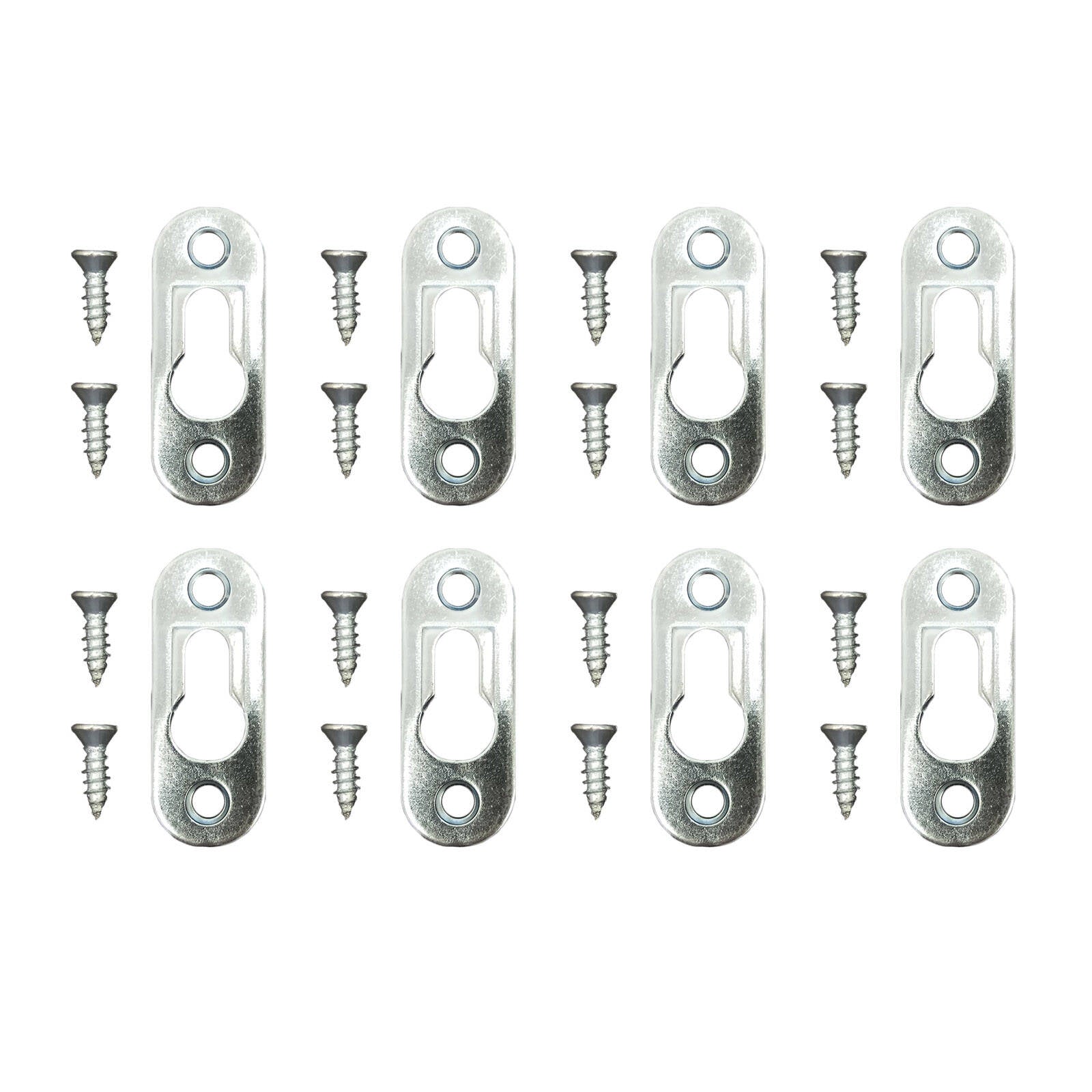 Everhang 10kg Zinc Plated Steel Picture Hanging Keyhole Plate 8 Pack