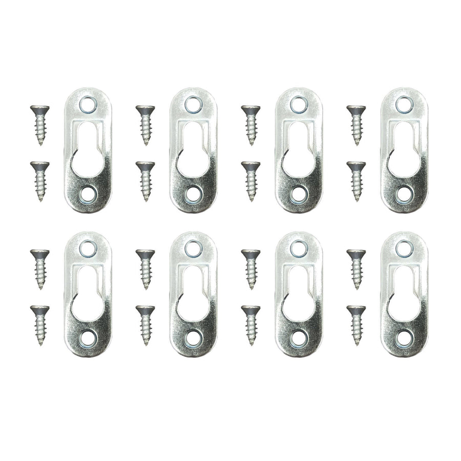 Everhang 10kg Zinc Plated Steel Picture Hanging Keyhole Plate 8 Pack