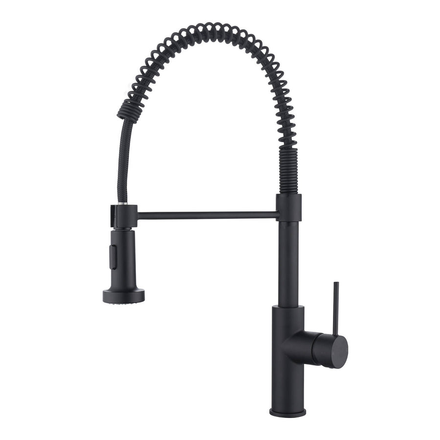 Mondella Resonance 35mm Matte Black Coil Multi-Function Sink Mixer, 7.5L/min 4 Star WELS Stainless Steel