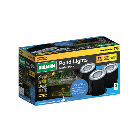 Holman Warm White Pond Lights 3 Pack 12V 3W Stainless Steel Waterproof Weather Resistant POLWW1K