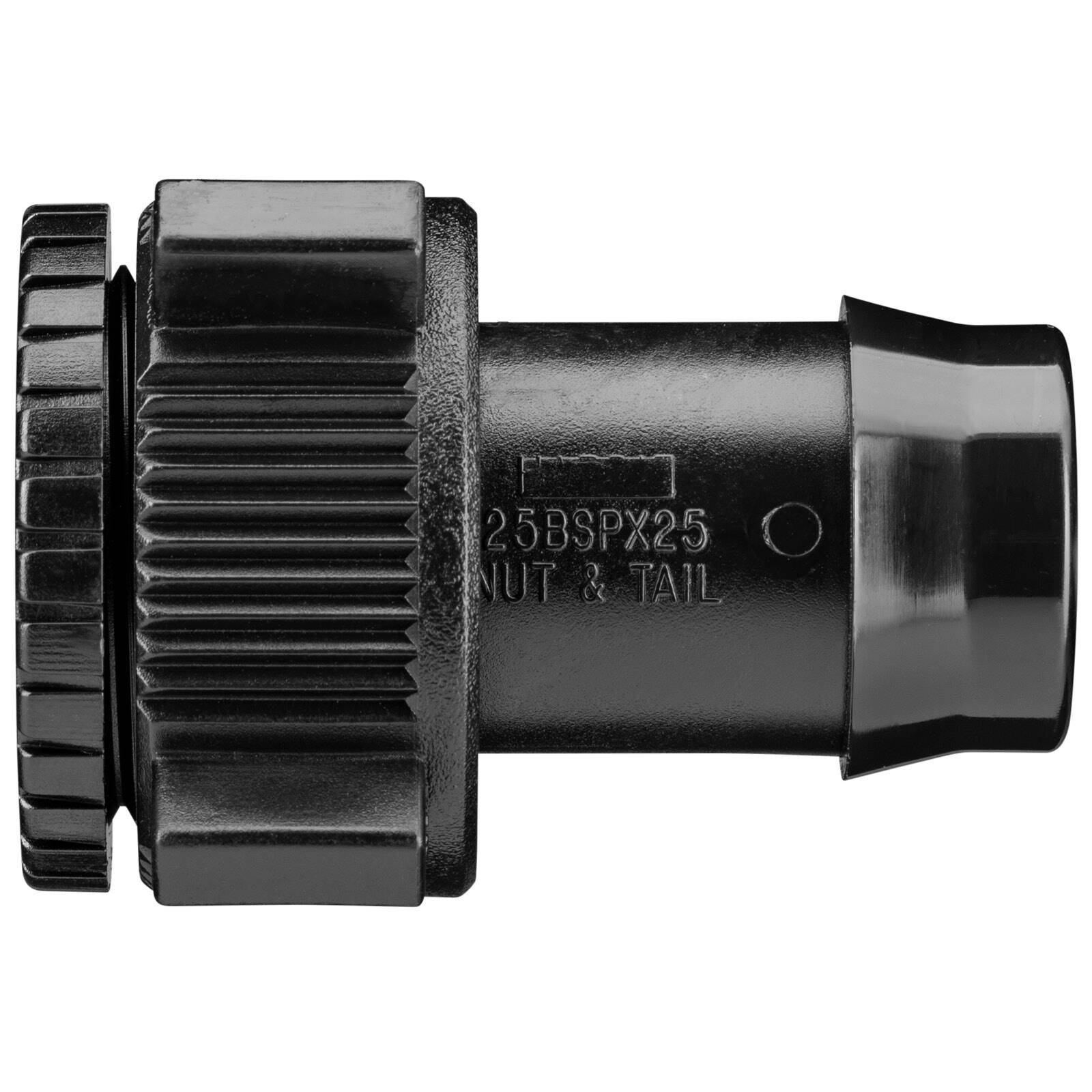 Pope 25mm Poly Nut and Tail Black BSP Tap Connector Fitting