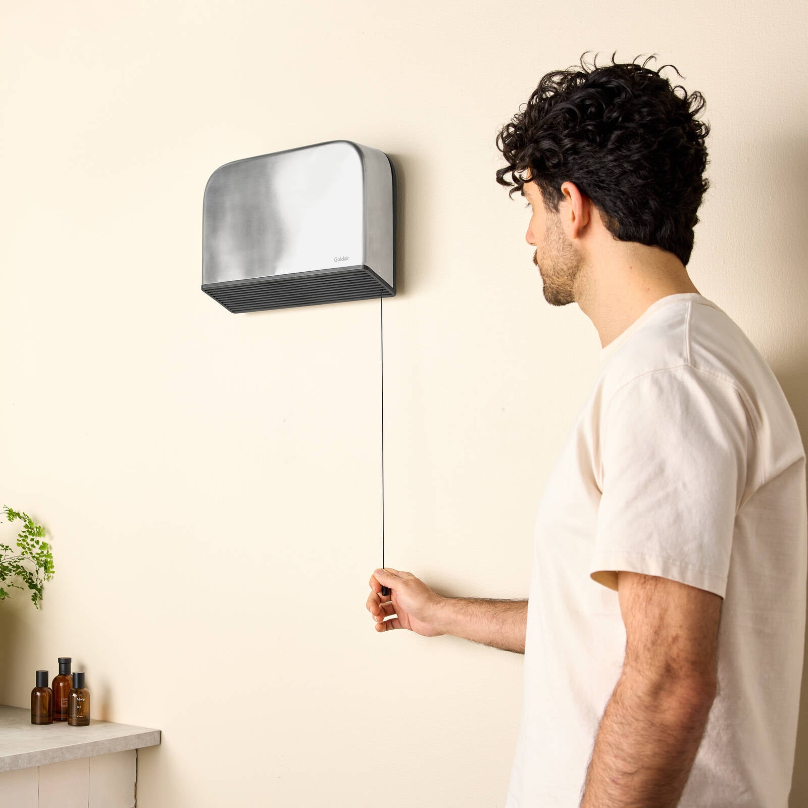 Goldair Stainless Steel Ceramic Pull Cord Bathroom Heater GBH560