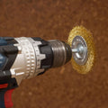 Josco 75mm Wheel Wire Brush - Brass Coated High Carbon Steel Wire