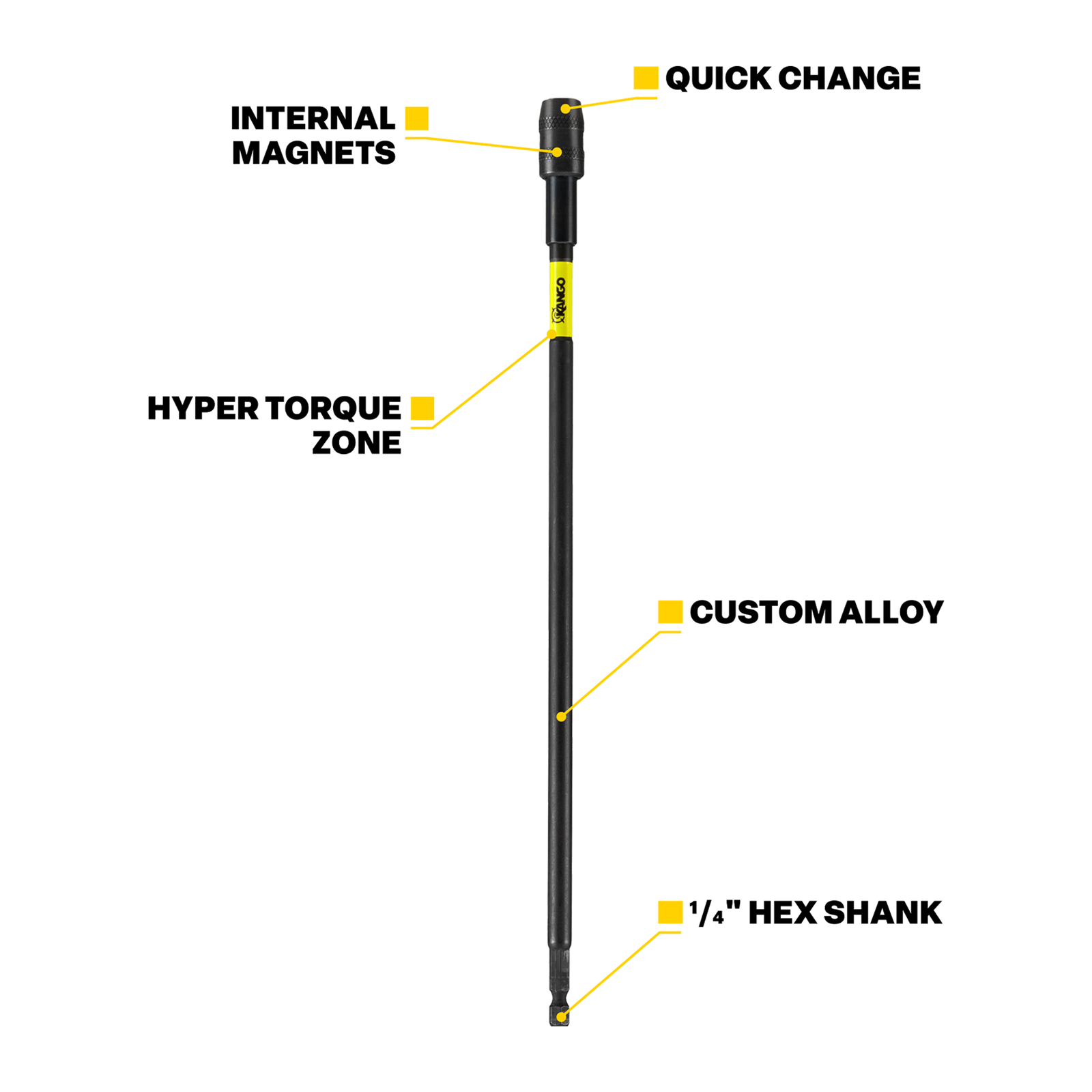 Kango HyperTorque 4-Piece Impact Extension Bar Set 75-450mm KYIEBM4S