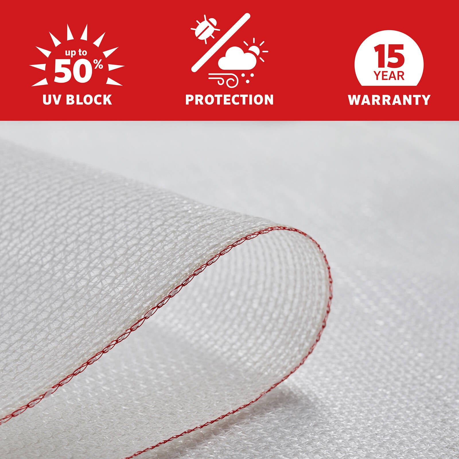 Coolaroo 1.83 x 6m White Garden Shade Cloth - HDPE 50% UV Block