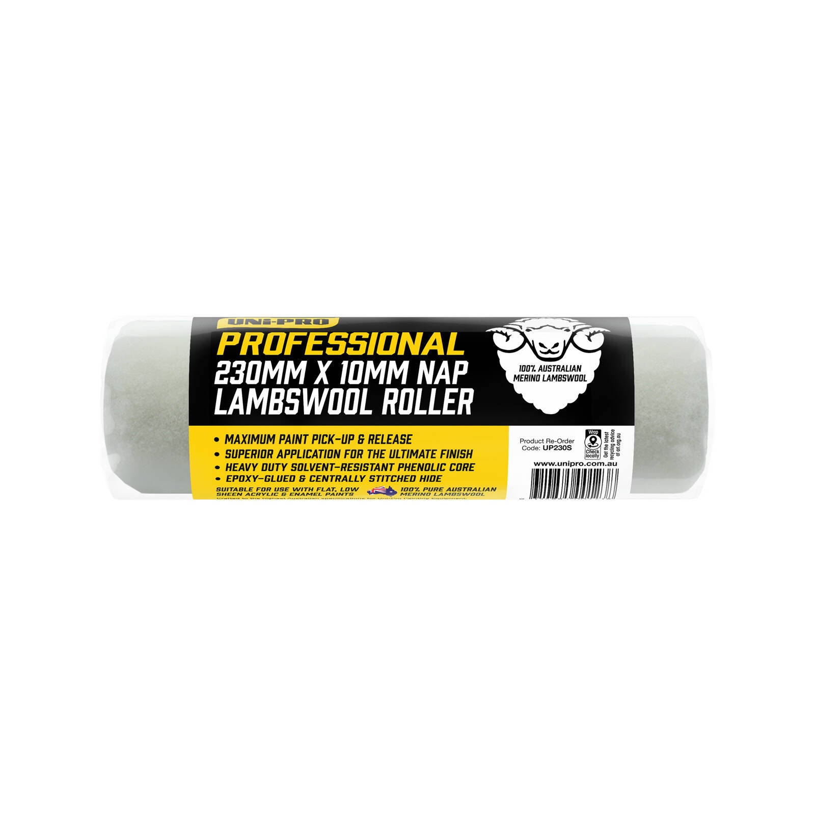 Uni-Pro Professional 230mm Sheepskin Roller Cover 10mm Nap