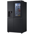 LG 635L Side by Side InstaView Fridge Freezer - Matte Black with Plumbed Ice and Water - GS-V600MBLC
