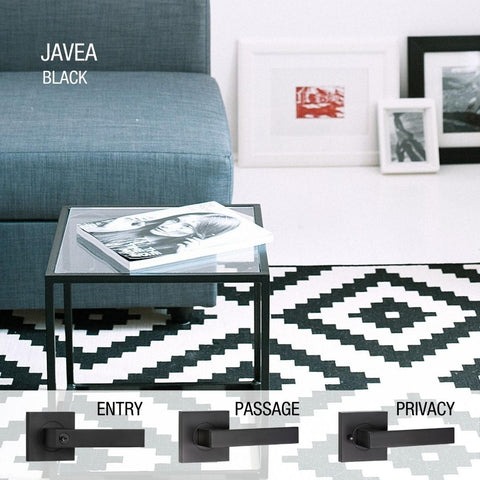 Lemaar Javea Privacy Set Black Zinc Lever - 65mm Interior Door