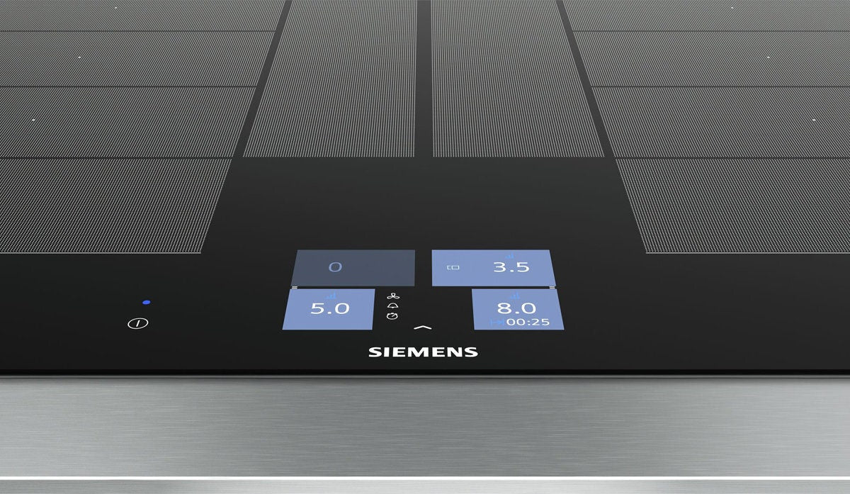 Siemens 80cm iQ700 Induction Cooktop - flexInduction Plus, 4 Zones, Black Ceramic Glass - EX875KYW1E