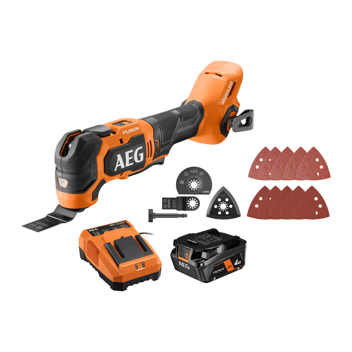 AEG 18V Fusion Multi Function Tool Kit - 4Ah Battery - 158mm x 147mm x 368mm - SuperSaverAU - view 1