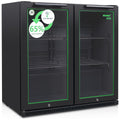 Husky 173L Eco Double Door Back Bar Drinks Chiller - Black, Electronic Controls, LED Lighting - C2HECO840BKAU